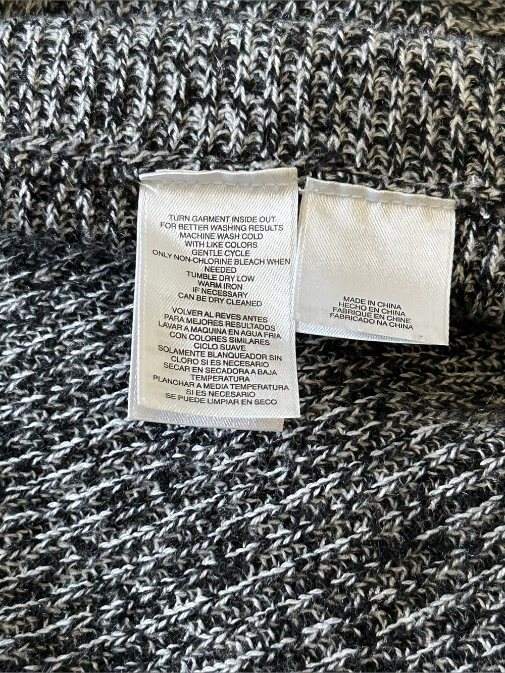 JONES NEW YORK Sport Woman Large L Black White Marled Knit Sweater. - Picture 4 of 6